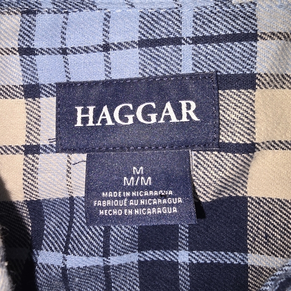 NWT Haggar Men's Long Sleeve Plaid Button down Shirt - Picture 5 of 7